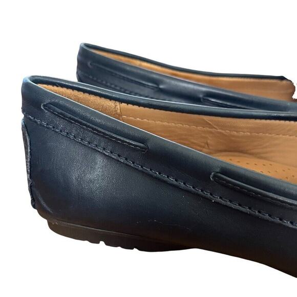 Sebago Meriden Kiltie Navy Leather Womens Driving Loafers Flats Slip On Shoes 10 - Picture 12 of 16